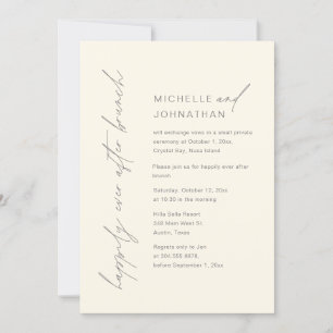 Happily Ever After Dinner, Wedding Elopement Party Invitation