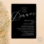 Happily Ever After Dinner Wedding Elopement Script Invitation<br><div class="desc">Mark the beginning of your forever with elegance using our contemporary-themed wedding elopement celebration invitation card, "Happily Ever After Dinner". Perfect for couples extending their joyous occasion, this invitation exudes sophistication with a hint of playfulness, setting the stage for a memorable event. Adorned with a timeless romantic script design theme,...</div>