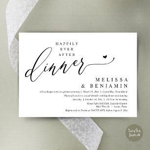 Happily Ever After Dinner Wedding Heart Invitation