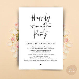 Happily Ever After Dinner Wedding Party Cash Bar Invitation