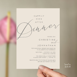 Happily Ever After Dinner Wedding Reception Dinner Invitation