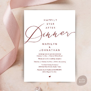 Happily Ever After Dinner Wedding Reception Wine Invitation