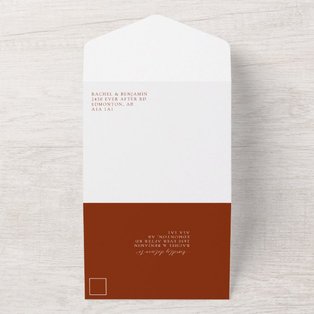 Happily Ever After Elegant Boho Wedding  All In One Invitation (Outside)