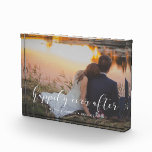 Happily ever after elegant overlay wedding photo block<br><div class="desc">Showcase your favourite wedding pictures with this modern photo block,  with the words Happily ever after in a beautiful text overlay. You can easily change the colour and size of the text to fit your picture.</div>