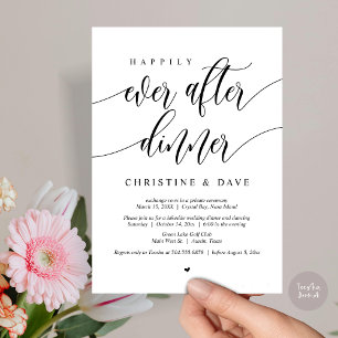 Happily Ever After Elopement Dinner Dancing Invitation