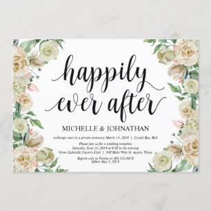 Happily ever after, Elopement Reception Invitation