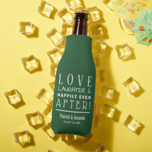 Happily Ever After EMERALD GREEN Wedding Bottle Cooler