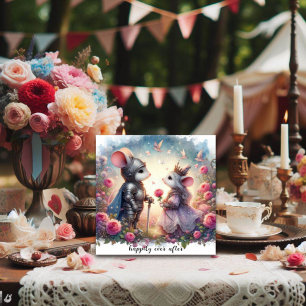 Happily Ever After Fairytale Mouse Love Valentine Holiday Card