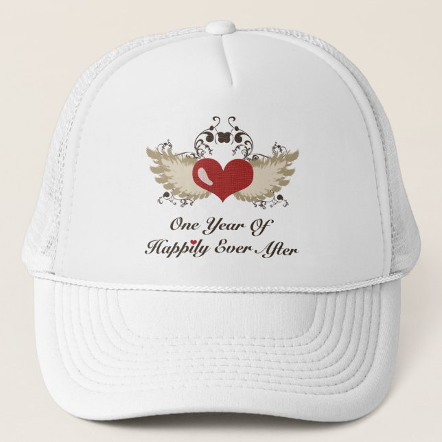Happily Ever After First Wedding Anniversary Cap (Front)