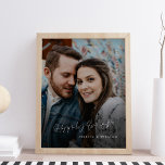 Happily Ever After Hand Lettered Wedding Photo Canvas Print<br><div class="desc">Elevate your special moment to a 'Happily Ever After' with our exquisite Hand Lettered Wedding Photo Canvas Print. The timeless phrase 'Happily Ever After' is meticulously hand lettered in elegant white, exuding romance and sentiment. The soft black overlay adds a touch of sophistication, framing your cherished custom photo and enhancing...</div>