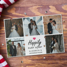 Happily Ever After Heart Wedding Photo Collage 