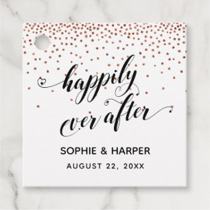 Happily Ever After Hearts and Copper Confetti Favour Tags
