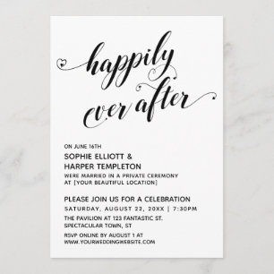 Happily Ever After Hearts Script Reception Only Invitation
