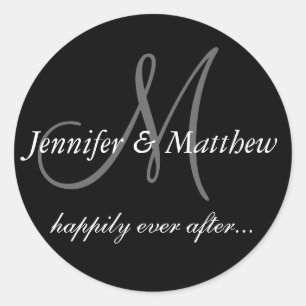 Happily Ever After Initial Wedding Favour Labels