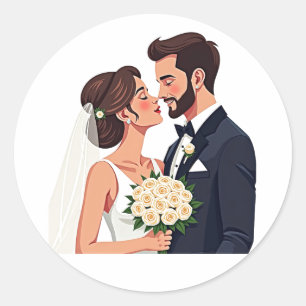 Happily Ever After Kissing Couple Sticker