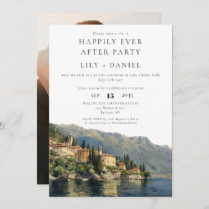 Happily Ever After Lake Como Photo Wedding Invitation