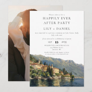 Happily Ever After Lake Como Photo Wedding Invitation