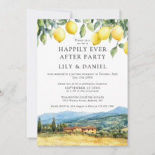 Happily Ever After Lemons Tuscany Italy Wedding Invitation