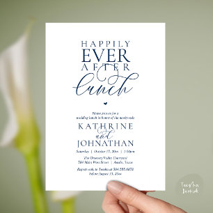 Happily Ever After Lunch Classy Wedding Elopement Invitation