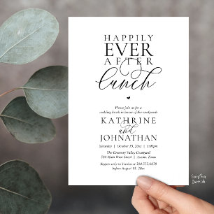 Happily Ever After Lunch Classy Wedding Elopement Invitation