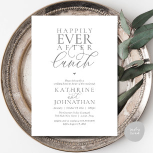 Happily Ever After Lunch Classy Wedding Elopement Invitation