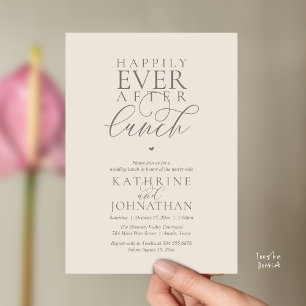 Happily Ever After Lunch Classy Wedding Elopement Invitation