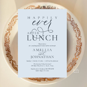 Happily Ever After Lunch Classy Wedding Elopement Invitation