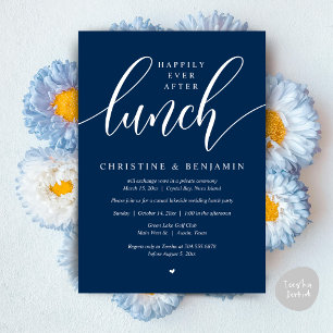 Happily Ever After Lunch, Elopement, Modern Script Invitation