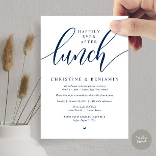 Happily Ever After Lunch, Elopement, Modern Script Invitation