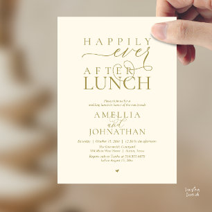 Happily Ever After Lunch Modern Wedding Elopement Invitation