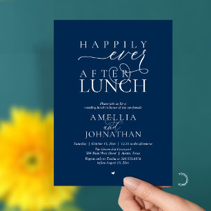 Happily Ever After Lunch Modern Wedding Elopement Invitation