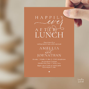 Happily Ever After Lunch Modern Wedding Elopement Invitation