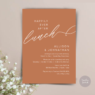 Happily Ever After Lunch, Wedding, Copper Brown Invitation