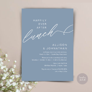 Happily Ever After Lunch, Wedding, Dusty Blue Invitation