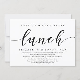 Happily Ever After Lunch, Wedding Elopement Invita Invitation