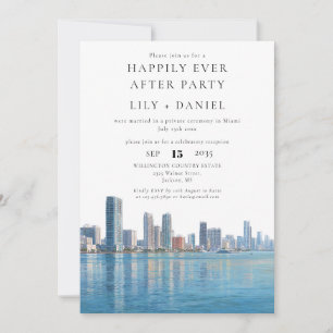 Happily Ever After Miami Wedding Invitation
