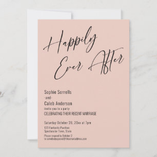 Happily Ever After Modern Elegant Blush Pink Invitation