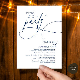 Happily Ever After Modern Elegant Wedding Dinner Invitation