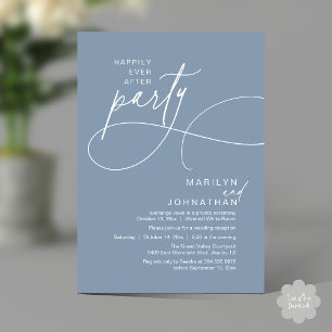 Happily Ever After Modern Elegant Wedding Dinner Invitation