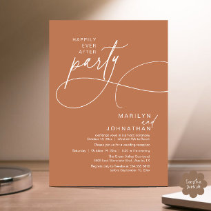 Happily Ever After Modern Elegant Wedding Dinner Invitation