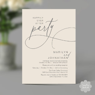 Happily Ever After Modern Elegant Wedding Dinner Invitation