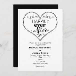 Happily Ever After Modern Fairy Tale Engagement Invitation