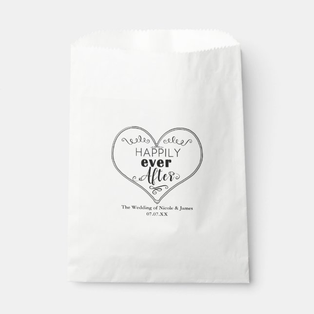 Happily Ever After Modern Fairy Tale Wedding Favou Favour Bags (Front)