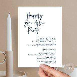 Happily Ever After, Modern Wedding Dinner Party Invitation