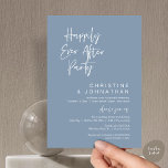 Happily Ever After, Modern Wedding Dinner Party Invitation<br><div class="desc">Announce and share your happily ever after in style with our modern dusty blue theme design (Happily ever after party) wedding elopement celebration invitation card. It is ideal for couples who have decided to celebrate their best day. With its sophisticated yet playful design, this invitation is sure to set the...</div>