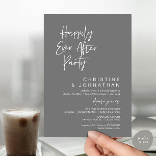 Happily Ever After, Modern Wedding Dinner Party Invitation