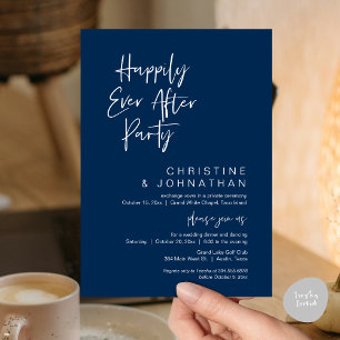 Happily Ever After, Modern Wedding Dinner Party Invitation