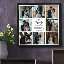 Happily Ever After Modern Wedding Photo Collage