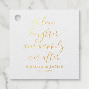 Happily Ever After Modern Wedding Photo Favour Tags