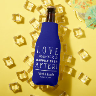 Happily Ever After NAVY BLUE Wedding Bottle Cooler